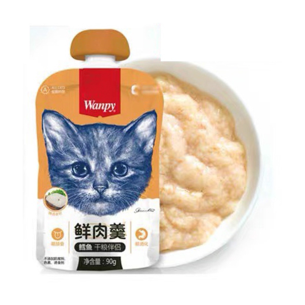 Súp Thưởng Wanpy nắp vặn cho mèo gói 90G