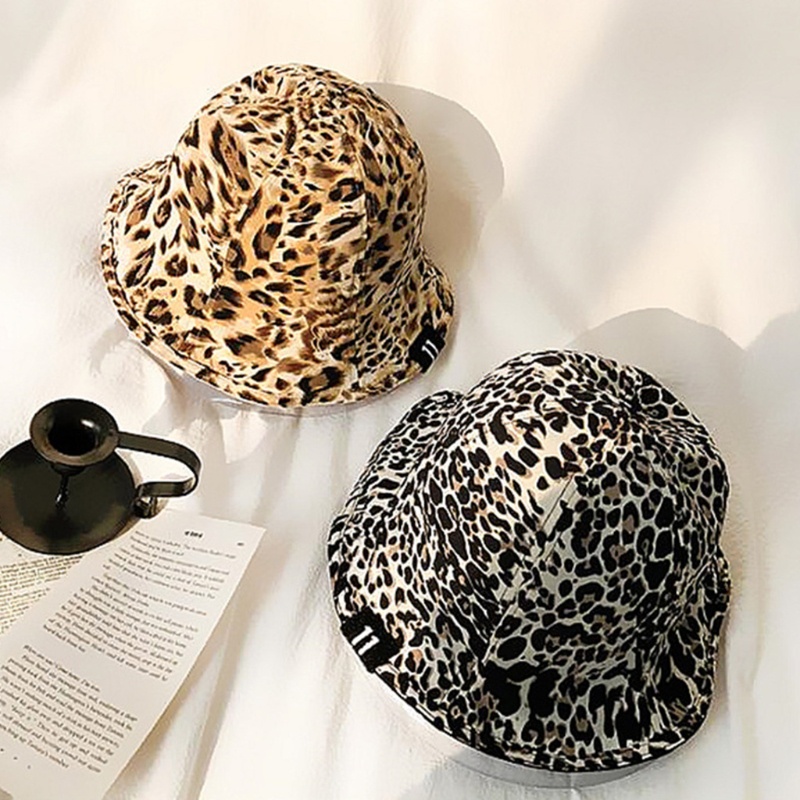 Mũ Tai Bèo Cotton Hai Mặt Họa Tiết Da Báo Thời Trang