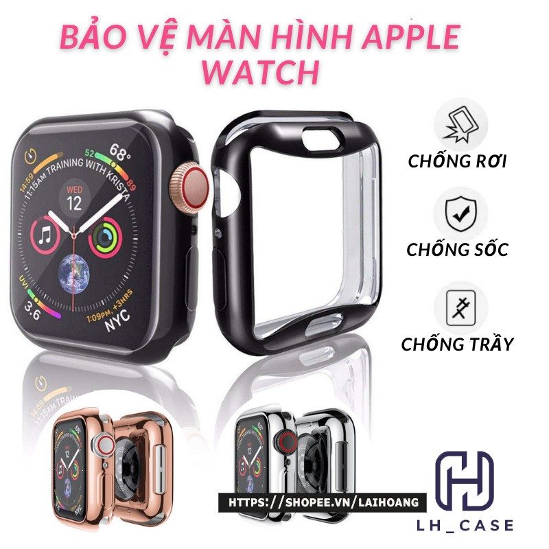 Ốp Bảo Vệ Kèm Dán Cường Lực cho Apple Watch Series SE | 6/5/4/3/2/1 38mm 40mm 42mm 44mm