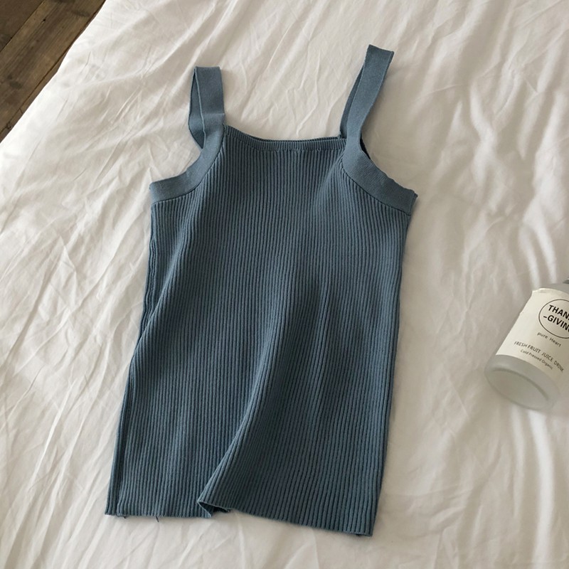 NUZIRO  Áo hai dây dệt kim dáng ôm kiểu dáng thời trang dành cho nữ