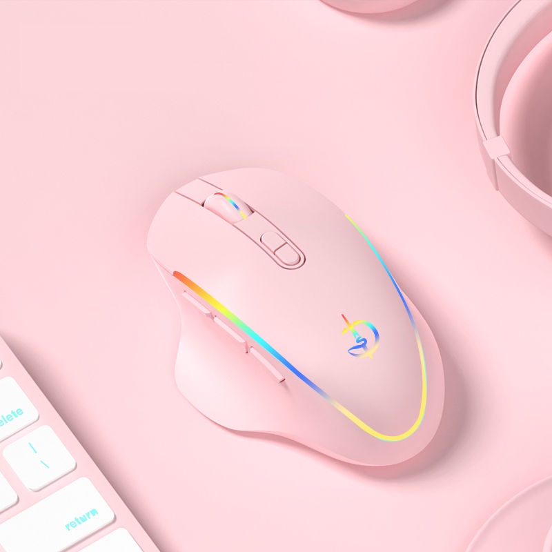 Chuột không dây tắt tiếng có thể sạc lại hiệu ứng ánh sáng RGB chơi game cho Xiaomi, Lenovo, Huawei, Apple, Dell