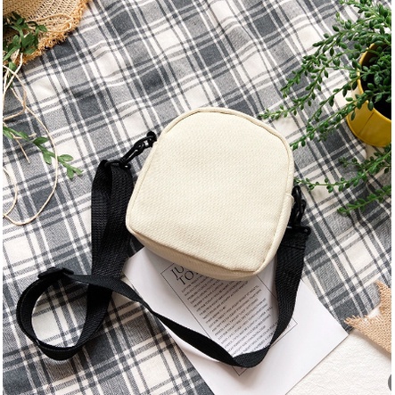 Túi vải đeo chéo mini đính gấu xinh xinh