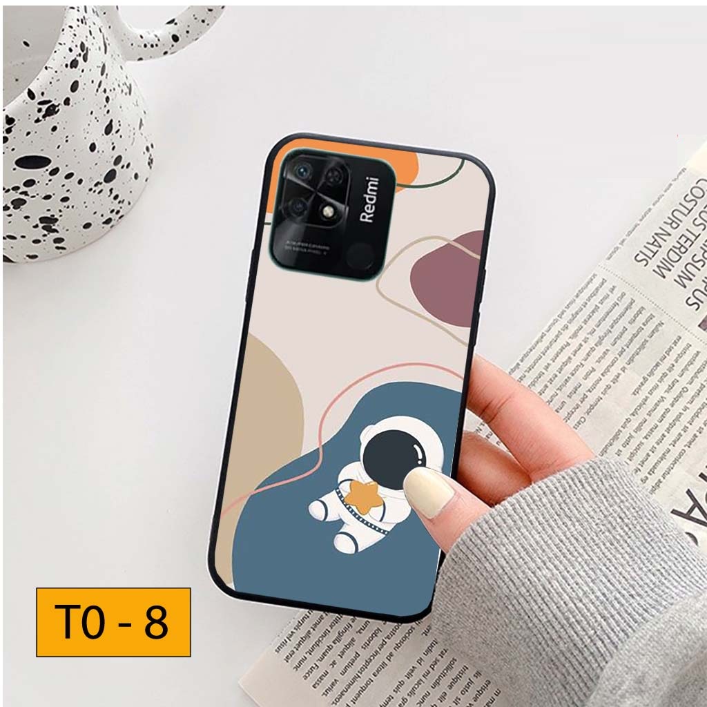 Ốp lưng Xiaomi Redmi 10C hình Phi hành gia vũ trụ ngân hà cá tính, trẻ trung, mặt lưng ép kính nano chống bể