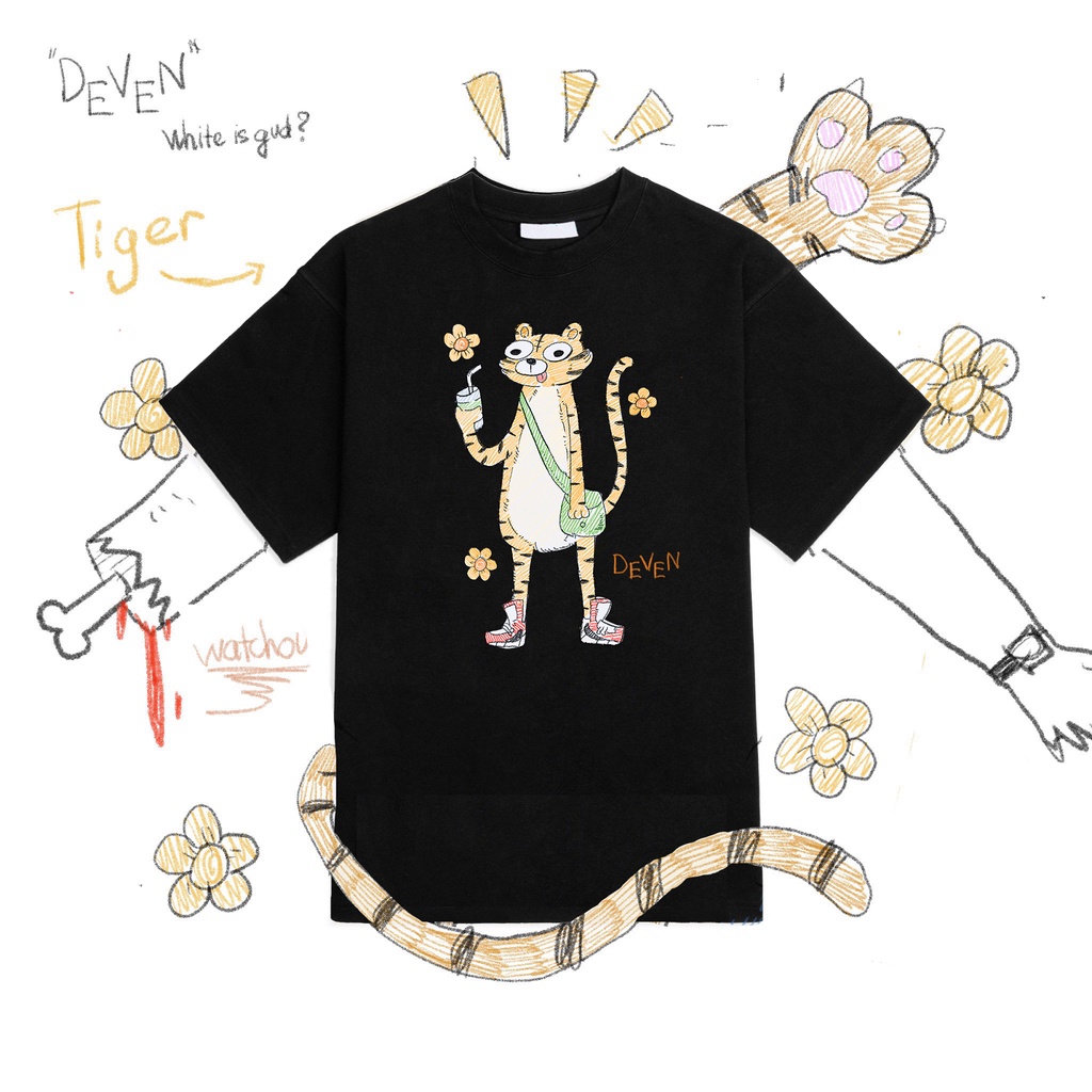 Áo thun DEVEN "DE1" TIGER/ Black