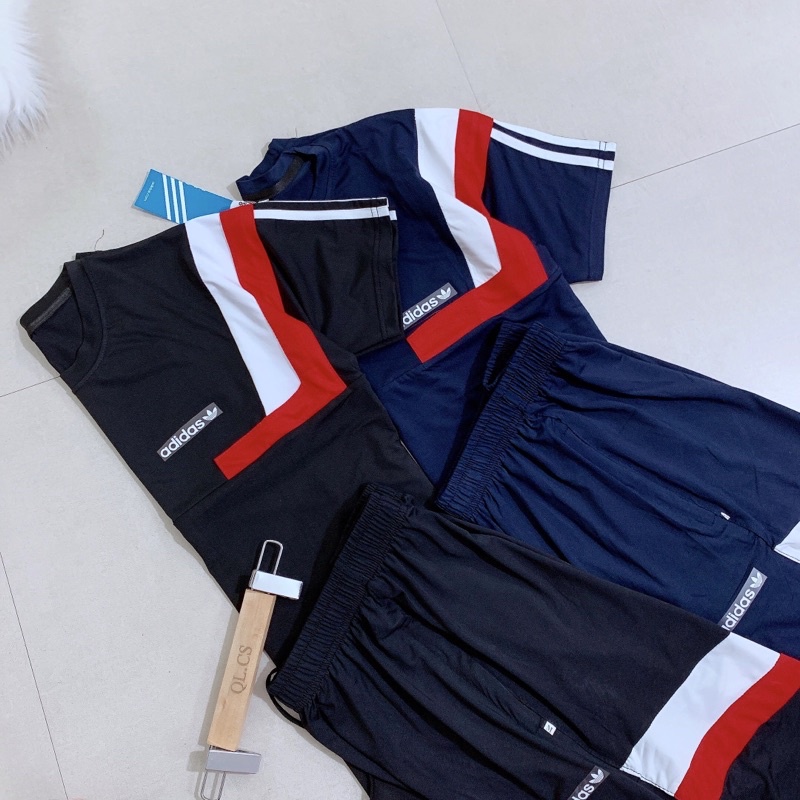 Bộ thể thao nam  cổ tròn phối đỏ cho các anh | BigBuy360 - bigbuy360.vn