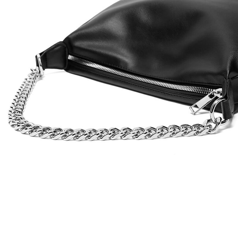 Túi xách IELGY hình bán nguyệt phối dây xích phong cách retro dành cho nữ