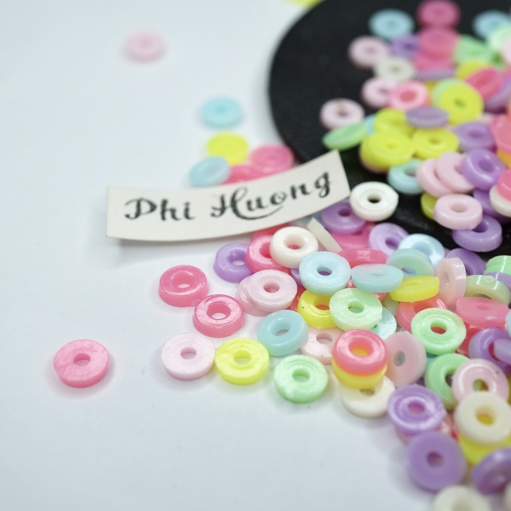 Gói 10g - 25g hạt cườm nhựa xỏ vòng đeo tay