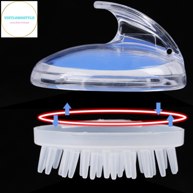 Lược Gội Đầu Massage Silicon Tẩy tế Bào Chết Da Đầu Hỗ Trợ Mọc Tóc