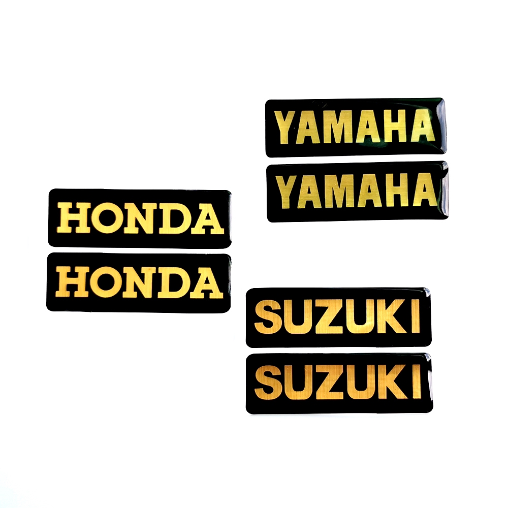 Set 20 nhãn dán gel 3D với logo kích thước 65mm X 20mm cho YAMAHA SUZUKI HONDA