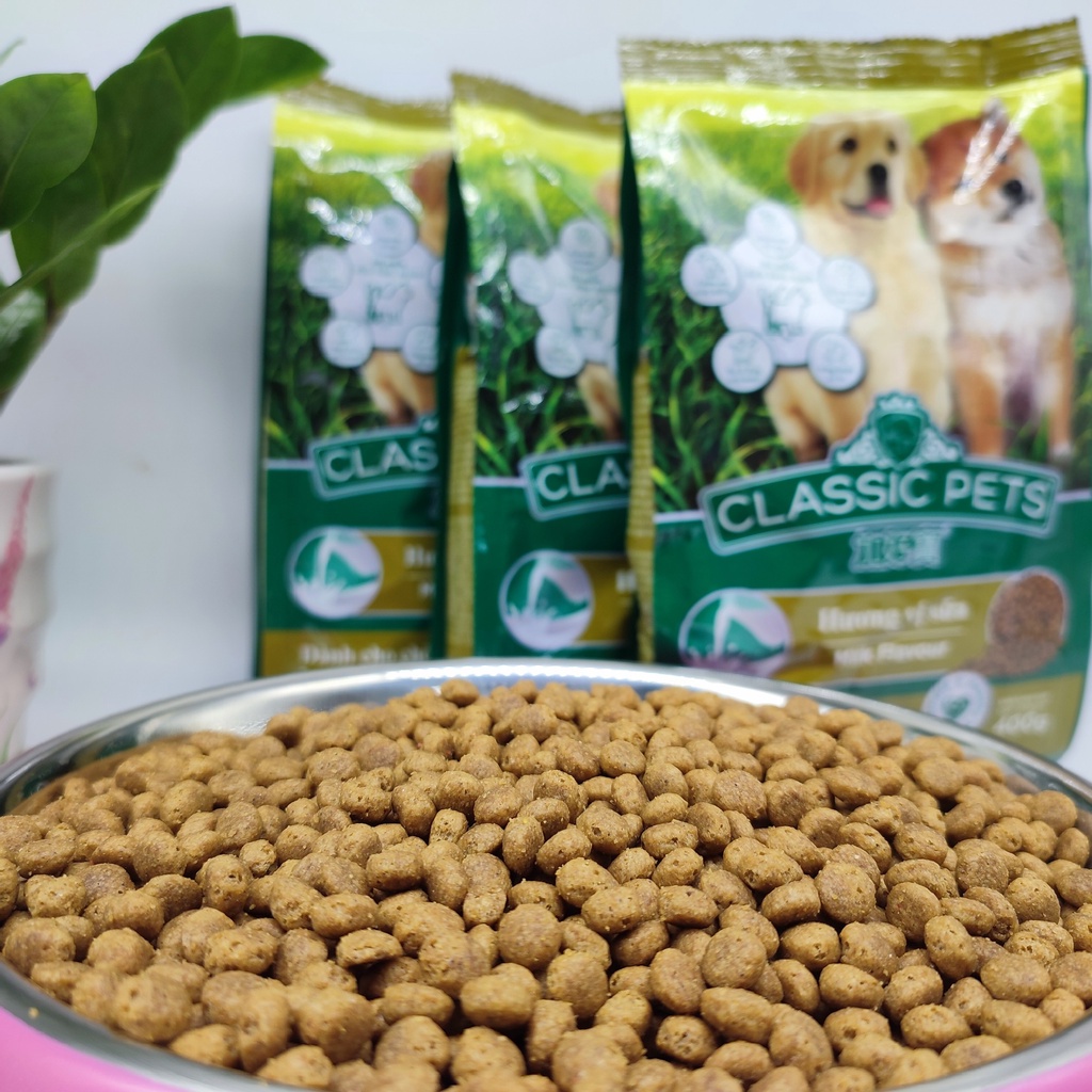 Thức ăn chó con Classic Puppy 400g hương vị sữa, hạt cho chó cung cấp đầy đủ dưỡng chất cho cún yêu - Củ Cải Pet Shop