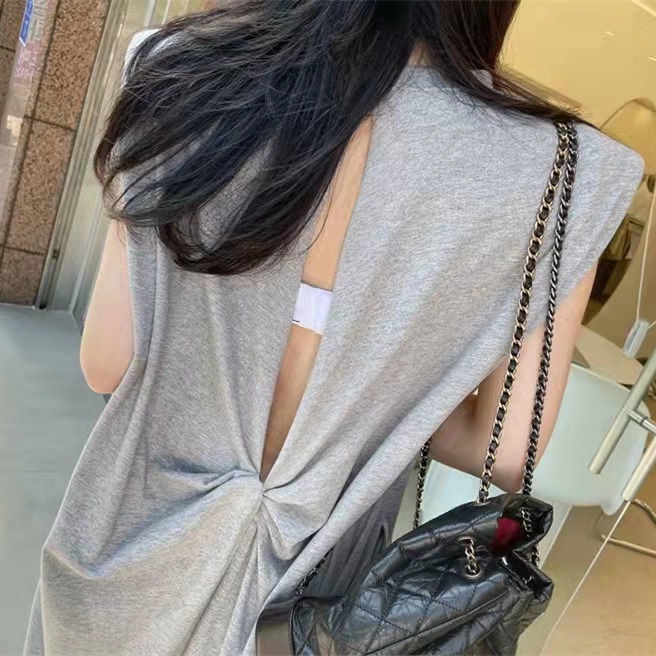 Đầm Không Tay Hở Lưng Dáng Rộng Mùa Hè
