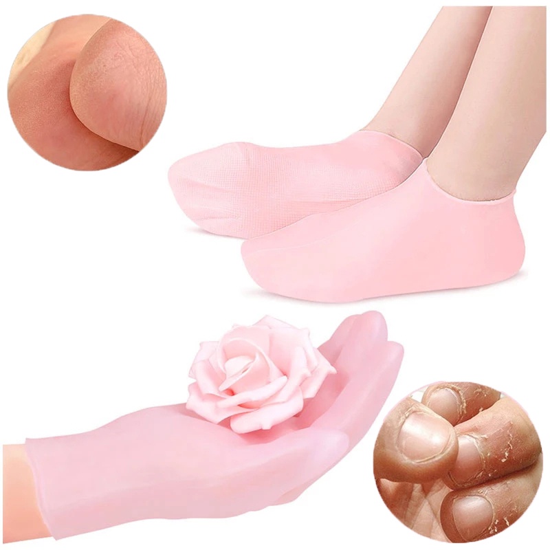 1 Đôi găng tay / vớ silicone tẩy tế bào chết chống khô da
