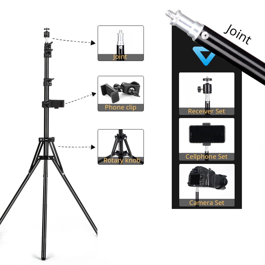 Đèn LED RGB Nhiều Màu Sắc Kèm Giá Đỡ Ba Chân Cầm Tay Hỗ Trợ Quay Video / Chụp Ảnh Studio