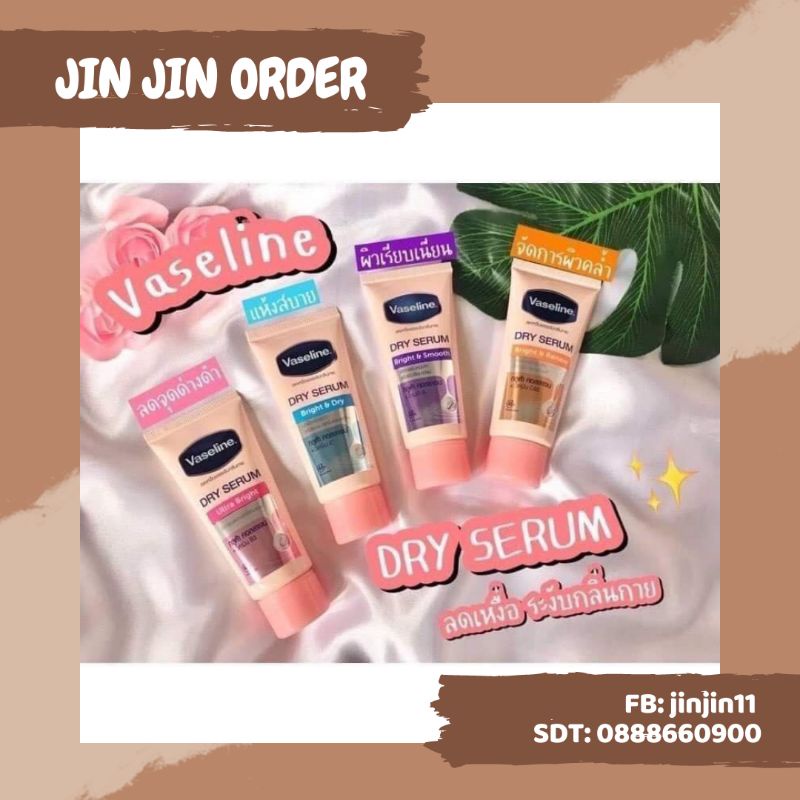 dưỡng trắng Vaseline dry serum Thái