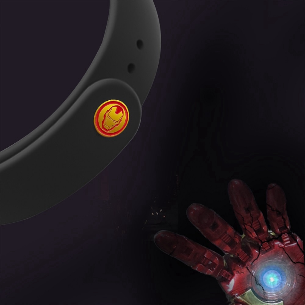Dây silicon đeo đồng hồ họa tiết hình Avengers thay thế tiện dụng cho for Xiaomi Mi Band 4