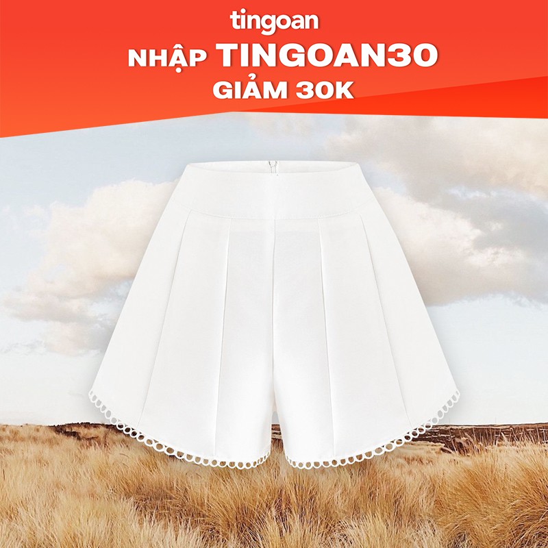 [Mã WABRTN153 giảm 12% đơn 250K] Quần tafta set trắng viền ren tingoan HEART 2 HEART SHORT/WH