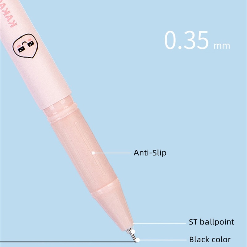 Set 3 Bút Bi Mực Đen Ngòi 0.5mm Hình Kakao Friends Dễ Thương Cho Văn Phòng Trường Học C7103