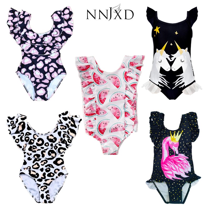 Đồ bơi liền mảnh NNJXD in họa tiết tùy chọn thời trang mùa hè dễ thương cho bé gái