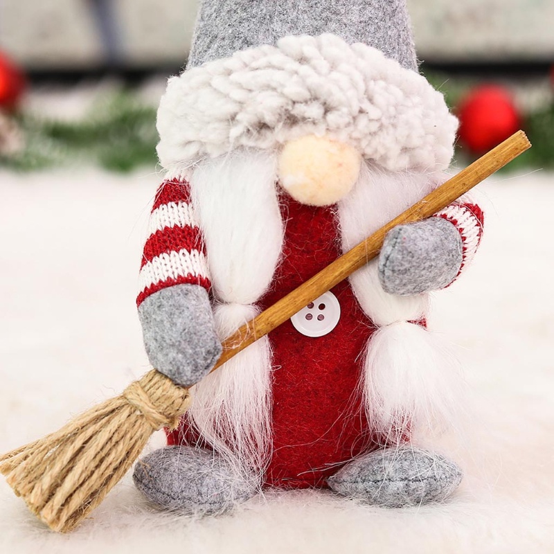 Zone Nice Swedish Gnome Đồ Chơi Quét Gnome Nhồi Bông Với Chổi Trang Trí Giáng Sinh