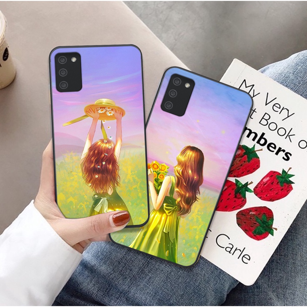 Ốp Samsung A02s / A03s hình cô gái , chàng trai mùa thu nhẹ nhàng dễ thương trẻ trung