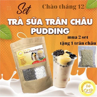 set Trà Sữa Trân Châu pudding trứng siêu ngon/ 450gr nấu được 10 ly