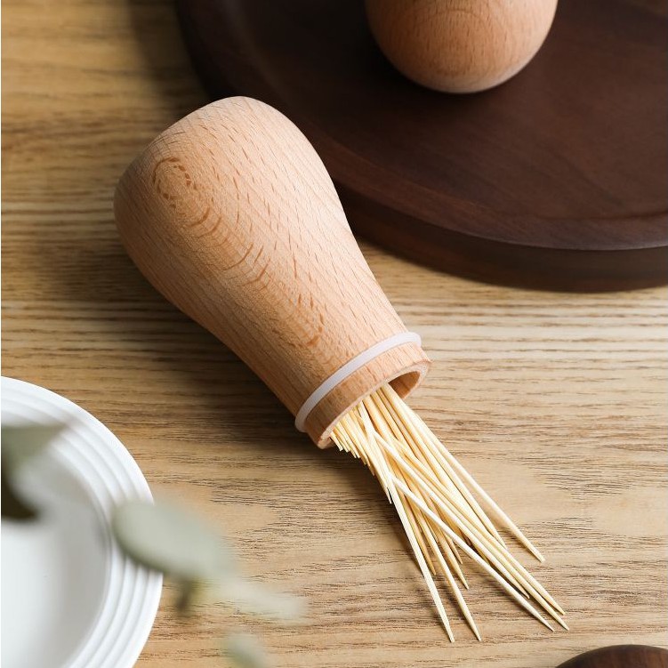 Hộp gỗ đựng tăm xỉa răng sáng tạo đơn giản và dễ thương
