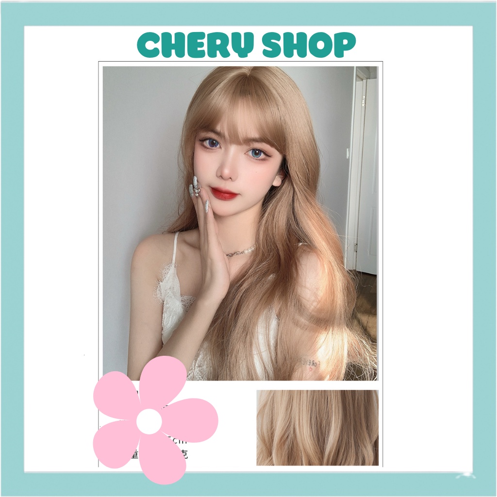 Tóc giả nữ nguyên đầu xoăn sóng vàng tây siêu hot hit hiện nay mã 8136