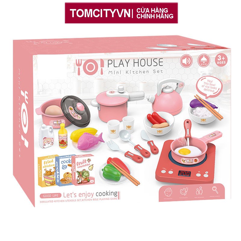 ◘♙Bộ Đồ Chơi Nhà Bếp Nấu Ăn Cao Cấp Play House Mini Kittchen Set 36 Chi Tiết Cho Bé Nhựa Xịn Mịn An Toàn Trẻ Em