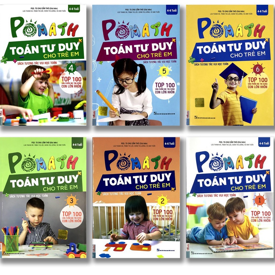 Sách - Combo Trọn Bộ  Pomath (6 Cuốn) - Toán Tư Duy Cho Trẻ Em 4-6 Tuổi