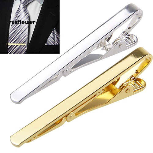 Kẹp Cà Vạt Bằng Đồng Màu Vàng / Bạc Sang Trọng Cho Nam
