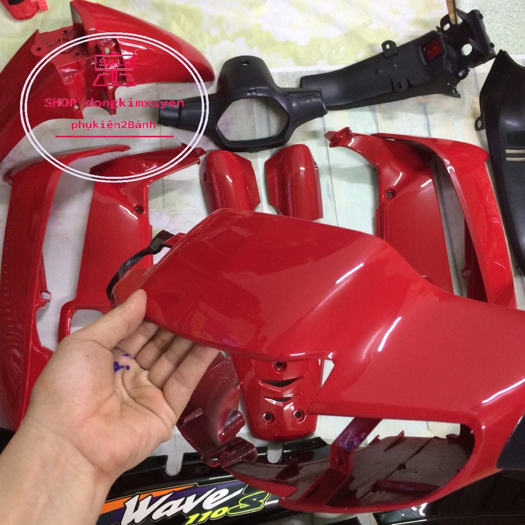 Bộ dàn áo  WAVE alpha 110 MÀU ĐỎ ĐEN- Wave thái -Wave nhỏ -wave ZX -wave 1 bóng -wave đời 2002-2006-ĐỎ SƯỜN ĐEN