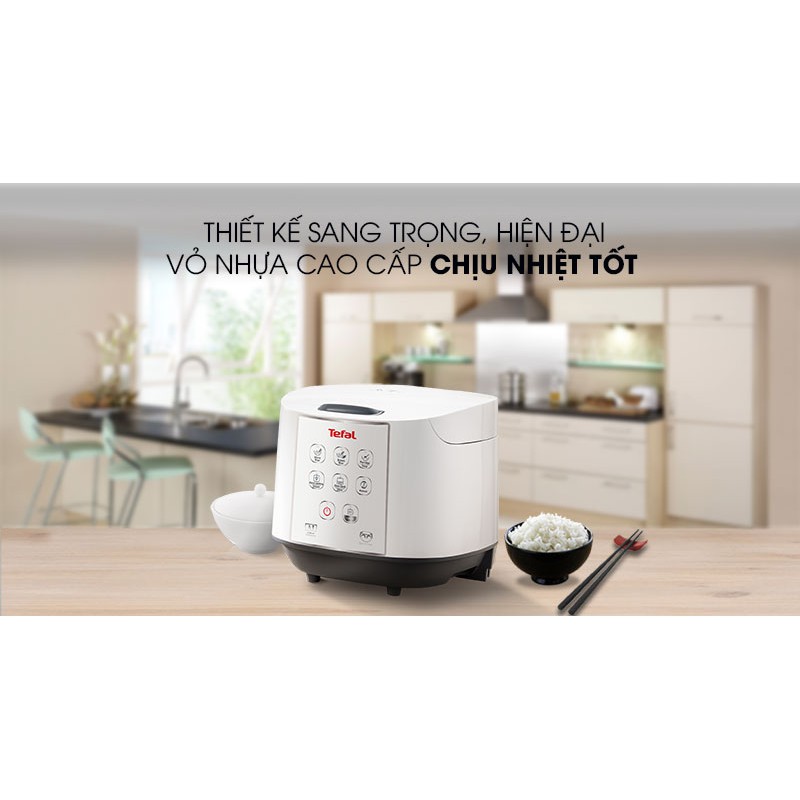 Nồi cơm điện tử Tefal RK733168 lòng nồi niêu vân đá cao cấp, dung tích 1.8L- 750W- hàng chính hãng bảo hành 24 tháng