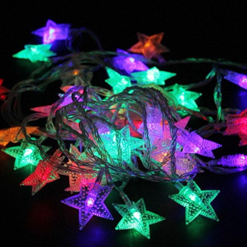 2.5m/3m 20 LED Star Snowflake Copper Wire Fairy String Christmas Wedding Party Decor