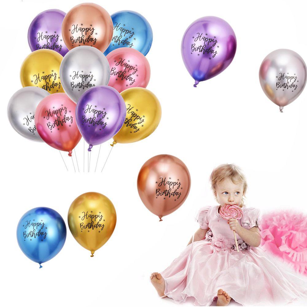 Set 50 Bong Bóng Kim Loại In Họa Tiết Dùng Trang Trí Tiệc Sinh Nhật