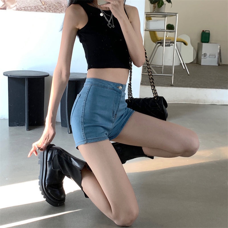 Quần short nữ jean lưng cao ZENA dáng ôm cao cấp Q819