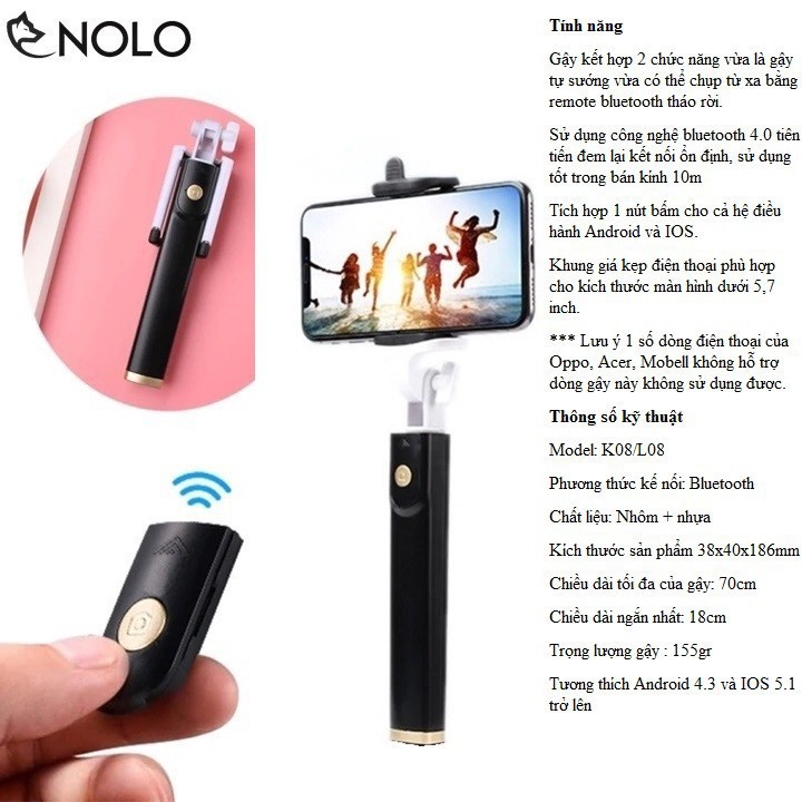 Kết quả hình ảnh cho Gáºy chụp hình bluetooth K08