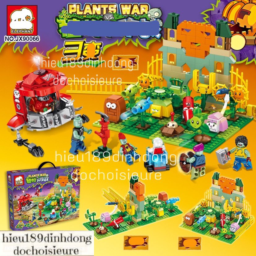 Lắp ráp xếp hình not Lego Plants vs Zombies hoa quả nổi giận jx90066 : trận chiến boss trùm cuối 606 mảnh