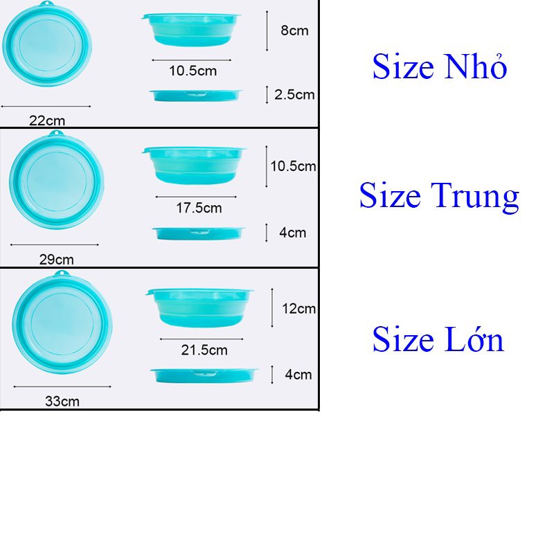Bát trộn mồi câu cá Silicon ,khay chậu đựng mồi câu có thể gấp gọn tiện lợi