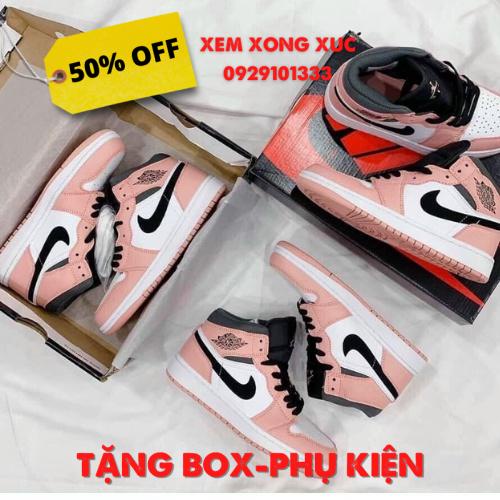 Giày 𝐉𝐨𝐫𝐝𝐚𝐧 Hồng, JD1 Low Màu Hồng Cổ Cao, Cổ Thấp Hàng Cao Cấp [Full Bill + Box]
