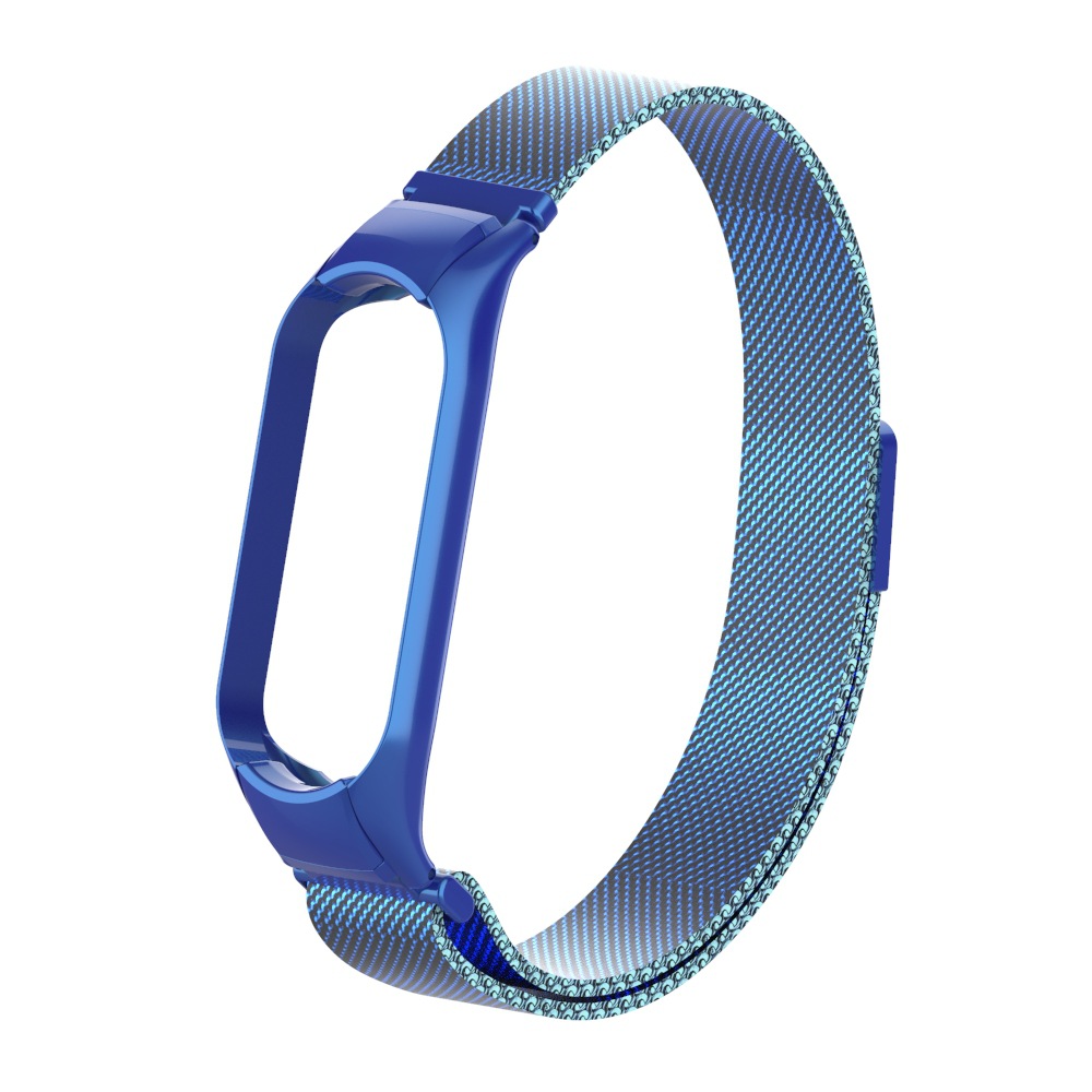 Dây đồng hồ đeo cổ tay bằng kim loại dạng lưới có khóa nam châm thay thế chất lượng cho xiaomi mi band 3 4 5 6