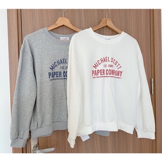 áo nỉ da cá dài tay xám / trắng