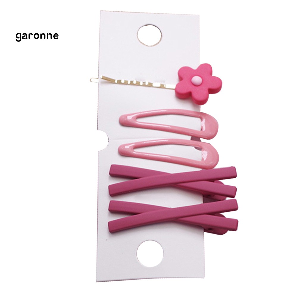 GA_7Pcs/Set Women Flower Cross Frosted Side Hair Clip Hairpin Barrette Bobby Pin