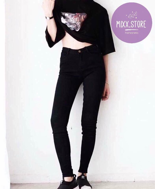 Quần skinny jeans đen dáng dài | BigBuy360 - bigbuy360.vn