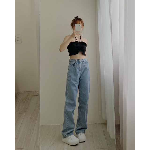 Quần jean ống suông màu xanh nhạt 865