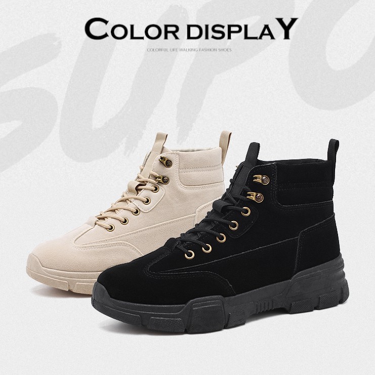 Giày Martin Nam Cổ Cao Siêu Chất Full Đen BCC001