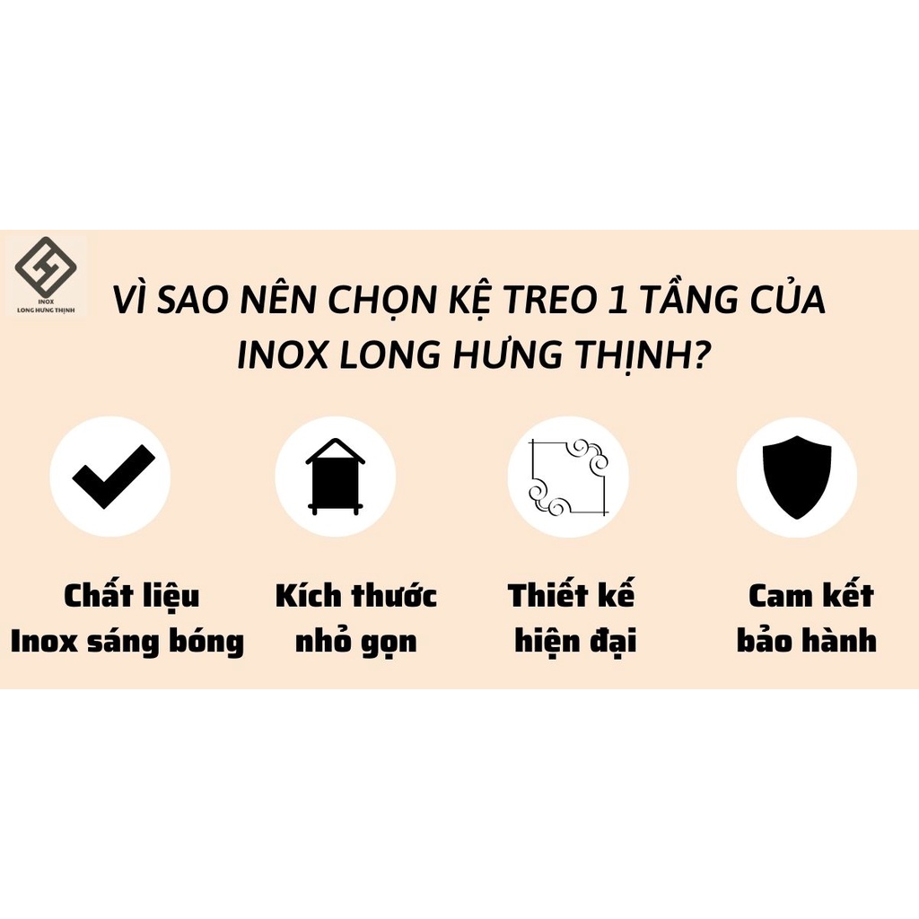 Kệ treo phòng bếp INOX cao cấp 1 tầng , bề mặt sáng bóng, không hoen gỉ, dụng cụ nhà bếp tiện lợi, đủ loại
