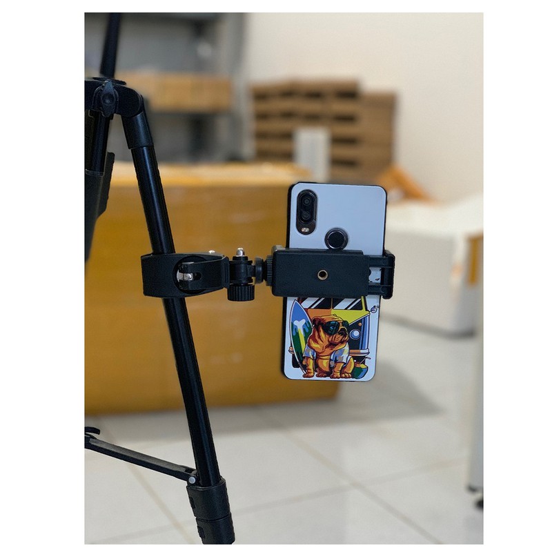 Kẹp Điện Thoại Gắn Vào Tripod Hỗ Trợ Livestream, Kẹp Camera Hành Trình Ghi Đông Xe Máy Xe Đạp, Kẹp Điện Thoại, Máy Ảnh