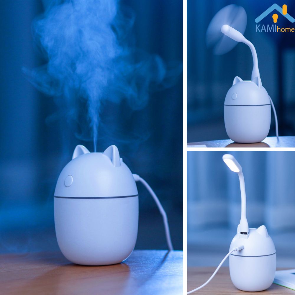 Máy xông tinh dầu  cỡ mini 250ml kiểu phun sương tạo ẩm KM17017