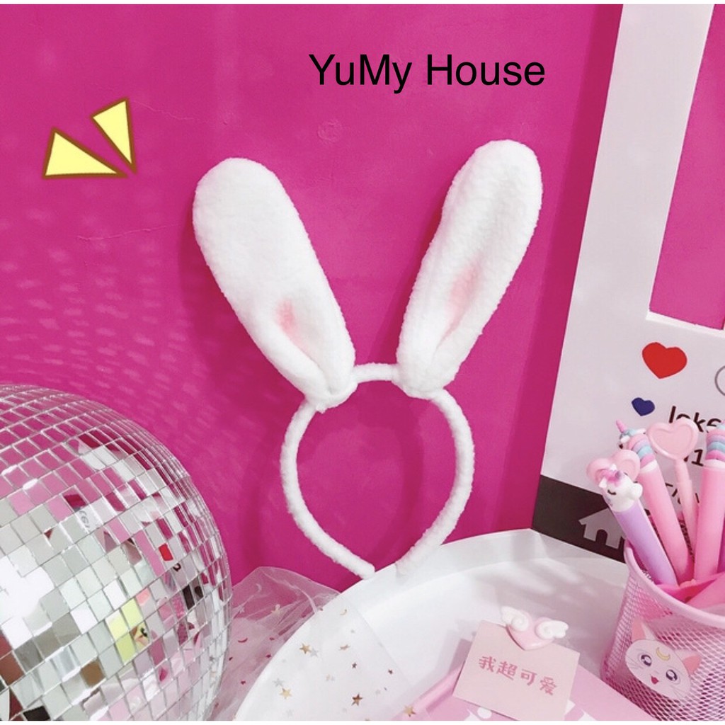 Cài Tóc, Băng Đô Tai Thỏ Trắng Dễ Thương, Phong Cách Hàn Quốc