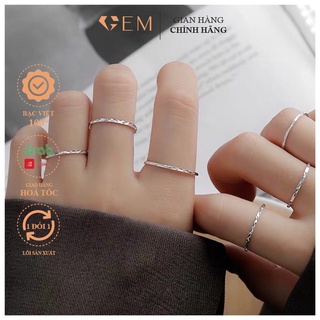 Nhẫn bạc nữ trơn lấp lánh đơn giản